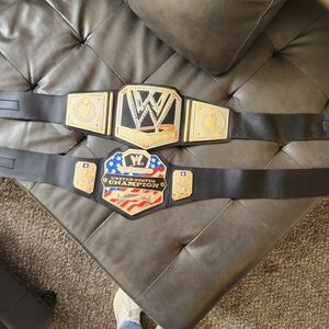 WWE Championship Belts in Black and Gold